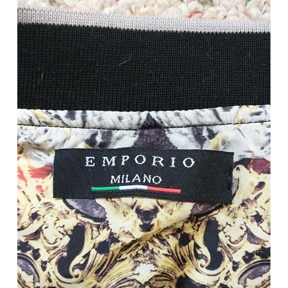 Emporio Milano Bomber Jacket Men M/S* Multicolor Reversible Graphic Animal Print - Picture 10 of 10